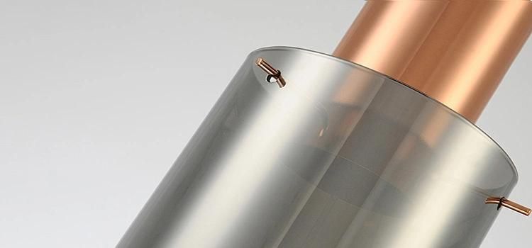 Rose Gold /Brass Metal and Smoek Glass Hanging Pendant Light Lighting for Kitchen/ Dining Room