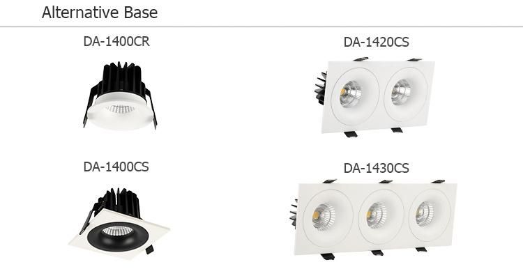 Three Heads Spotlight with GU10 MR16 LED Bulb in Aluminum Material for Hotel Lighting Decoration LED Downlight