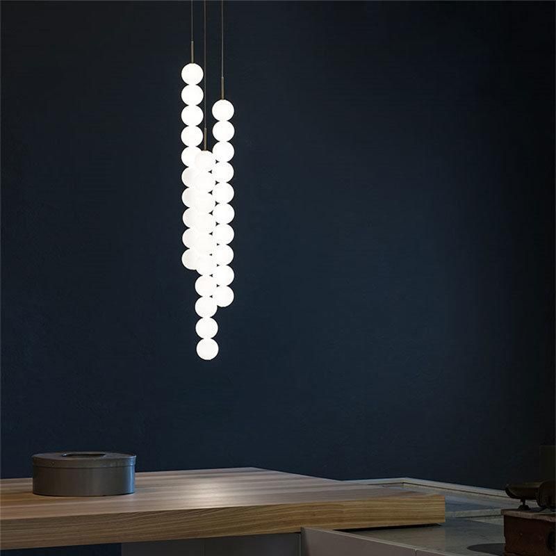 2022 Glass Ball Chandelier Hanging Chandelier with Glass Balls Nordic Design Lamp