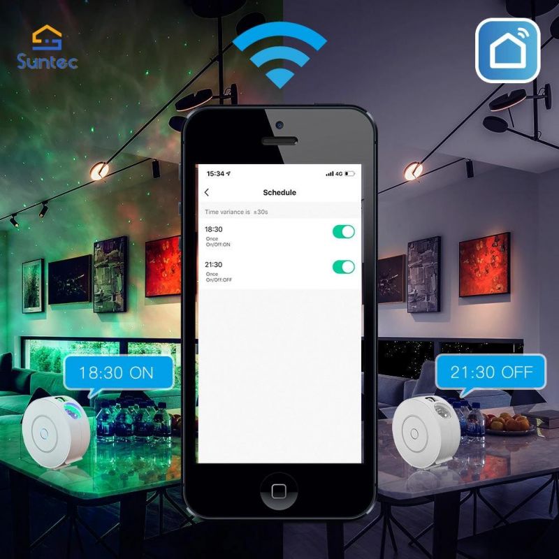 Hot Selling Smart WiFi Star Projector with Galaxy Nebula Cloud/Moving Ocean Wave Star Sky