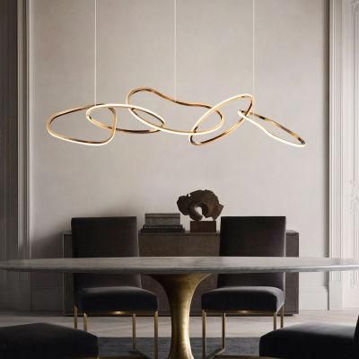 2022 Restaurant Light Luxury Creative Bar Counter Personalized Stainless Steel LED Pendant Lamp Chandeliers