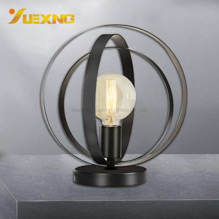 Black Iron Antique Surround Nordic Design Concise Factory Customized LED E27 Table Lamp Light