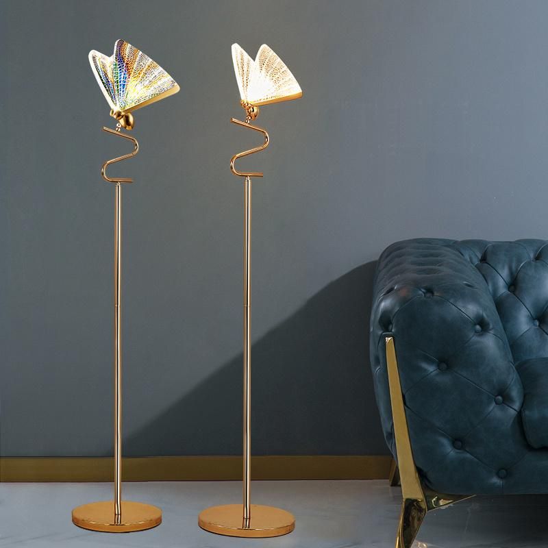 Nordic Modern LED Butterfly Floor Light Scandinavian Decor Villa Bedroom Creative Living Room Bedside Lumiere Floor Lamp