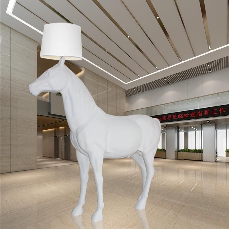 High Quality Nordic Industrial Custom E27 Bulb Metal Standing Floor Light Indoor Decor Horse Designer LED Floor Lamp