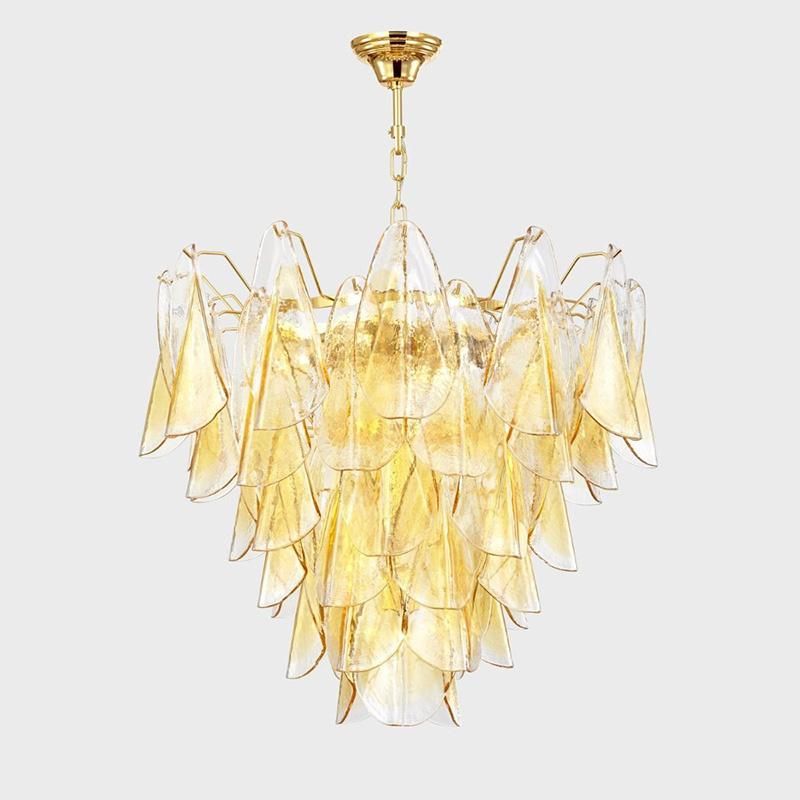 Vintage Leaf Shaped Crystal Chandelier Bedroom Dining Room Pendant Lamp