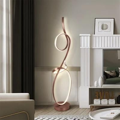 Artistic and Luxury Design LED Lamp Black Color Metal Base New Modern Shape Suitable for Living Room Bedroom Decor Floor Lamp