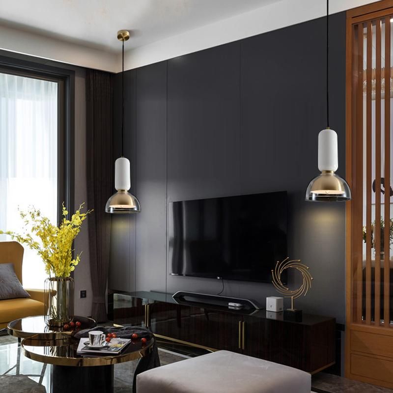Restaurant Chandelier Modern Light Luxury Natural Marble Glass Home Bedroom Bedside Lamp