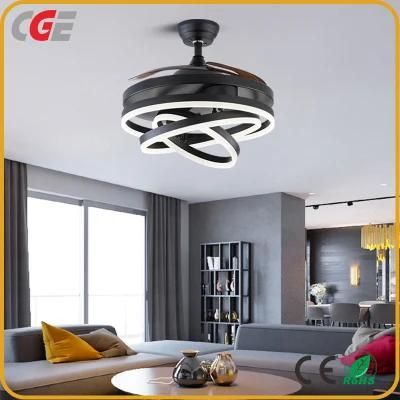 Vintage Trend Indoor Dining Room Remote Control Ceiling Fan Chandelier with Light