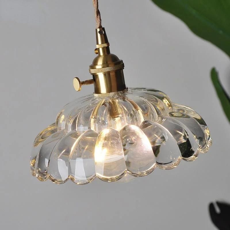 Modern Glass Flower Pendant Light Fixture Luminaire Kitchen Dining Room Restaurant Decoration Hanging Lamp (WH-GP-56)