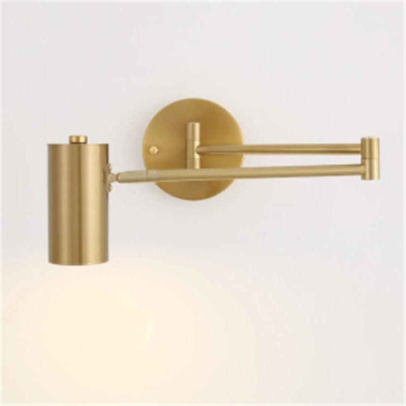 Nordic Simple Bedroom Bedside Wall Lamp Folding Telescopic Rocker Long Rod Wall Light Living Room Background Wall Decor LED Lamp