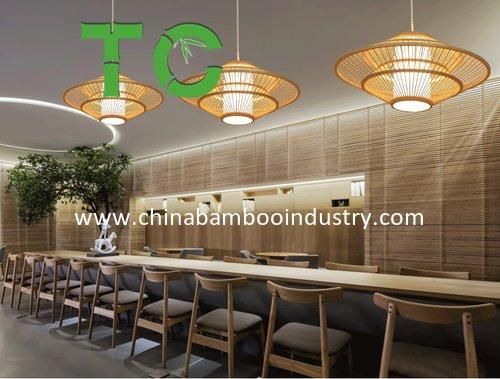 Bamboo Pendant Lamp MID-Century Lampshade Handcraft Pendant Lamp Flush Mount Ceiling Light