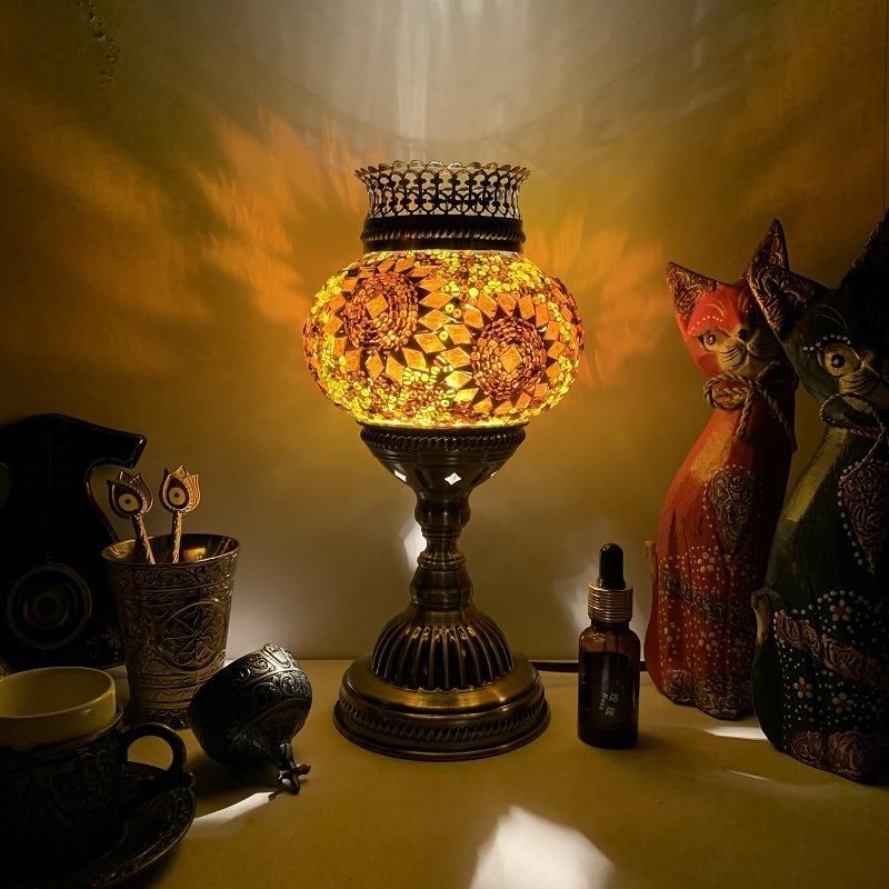 Turkish Mosaic Aroma Table Lamp Vintage Art Deco Handcrafted Moroccan Table Lamp (WH-VTB-10)