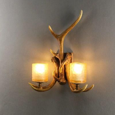 Retro Antlers Wall Lamp Living Room Bar Creative Deer Decor Wall Lights Aisle Bedroom Restaurant Dining Room LED Wall Sconce