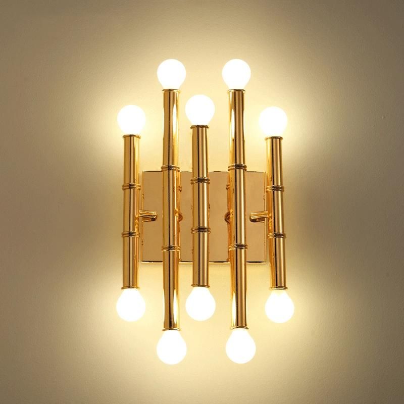 Gold Nordic Loft Villa Wall Lamp Art Creative Designer Meurice 10 Light Wall Sconce (WH-OR-183)