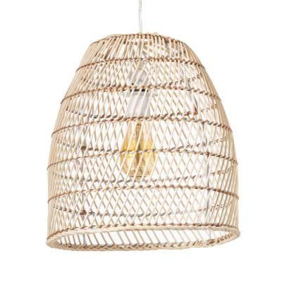 Bleached Natural Rattan Tall Dome Easyfit Shade Pendant Lamp