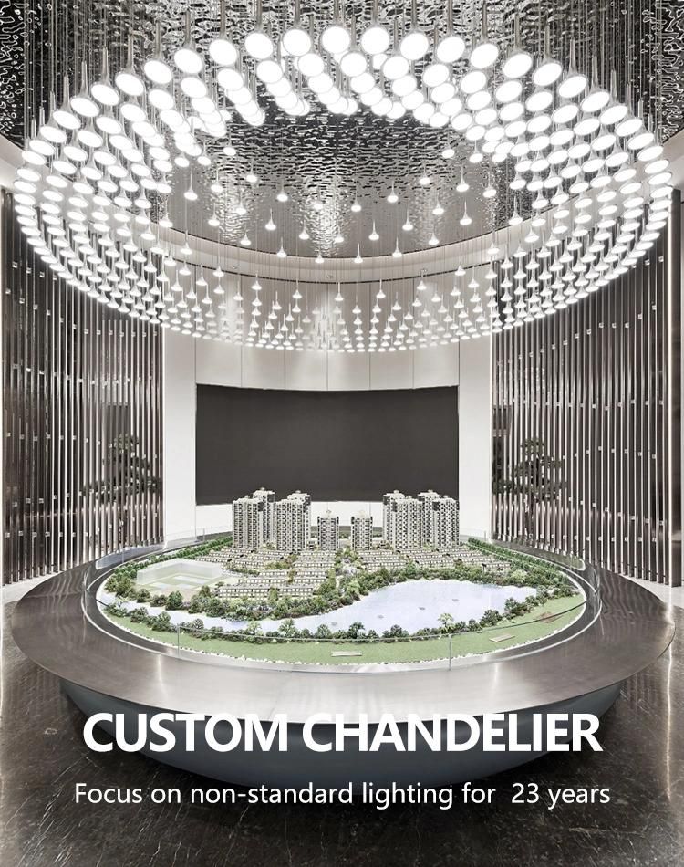 High Brightness Stairway Wedding Commercial Big Luxury LED Chandelier Ceiling Lamp