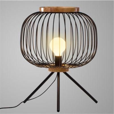 Home Decor Table Lamps Living Room Iron Line Birdcage Table Light Bedroom Bedside Desk Lamp Study Reading Lamp