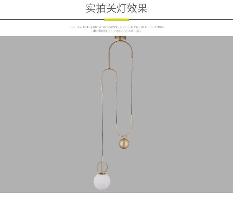Modern Linear Pendant Light LED Indoor Pulley Glass Ball Bedside Living Room Lighting Bedroom Pendant Lamp (WH-AP-165)