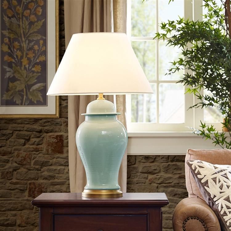 American Ceramic Table Lamp Living Room Bedroom Bedside Lamp LED Table Lamp Simple Modern Light