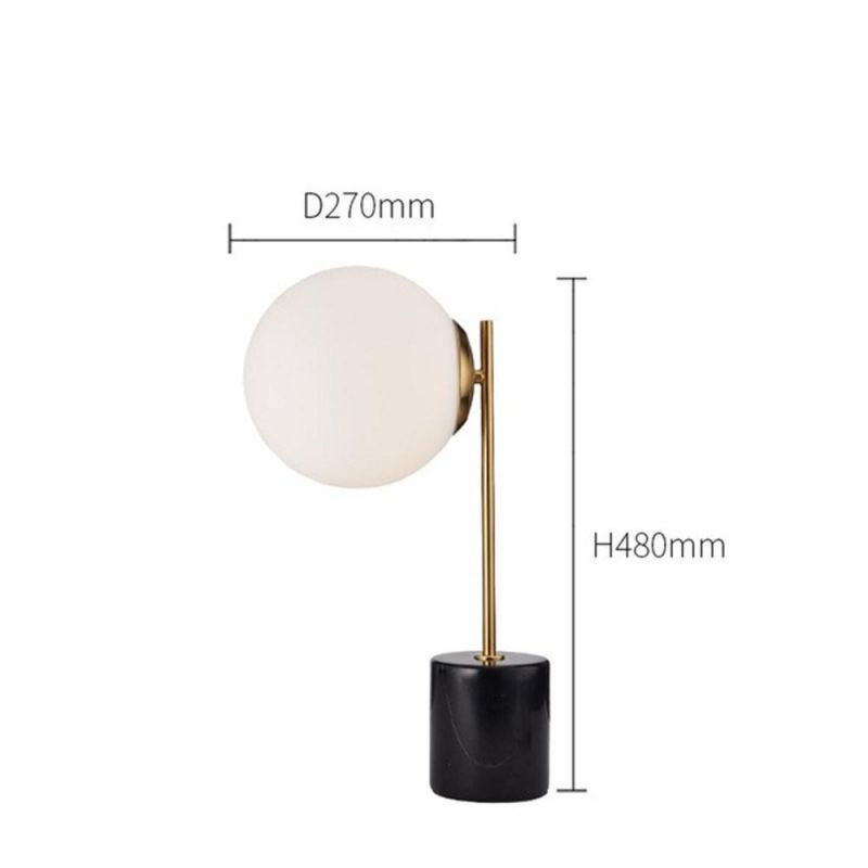 Simple Marble Base Table Lamp Nordic Living Room Home Deco Glass Ball Desk Lamp Bedroom Bedside Lamp Simple Tafellamp