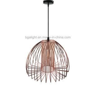 E26 Simple Metal Iron Cage Dinner Room Pendant Light Over Island