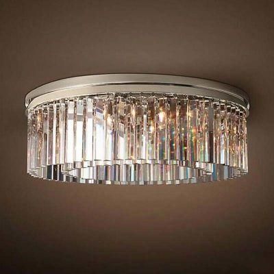 Modern Vintage Crystal Prism Chrome Black Body Ceiling Light Crystal Chandelier Ceiling Lights (WH-CA-54)