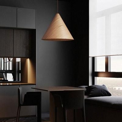 Modern Small Pendant Lights Loft for Hall Porch Nordic Kelsey Wooden Cone Pendant Lamp (WH-AP-292)