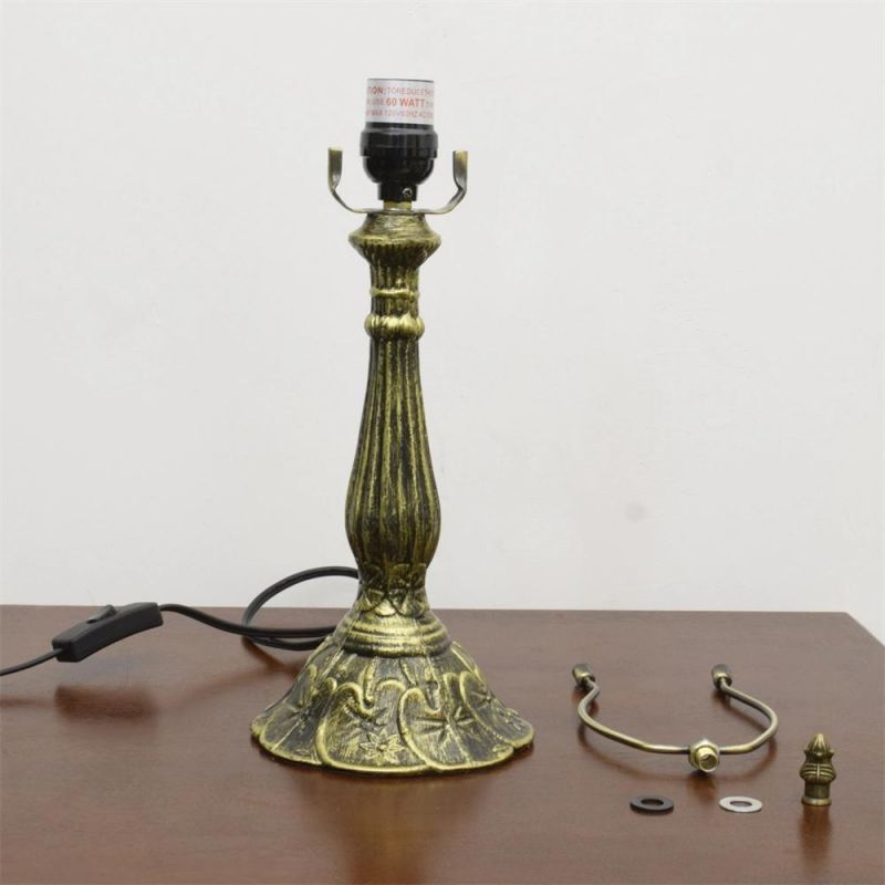 European Mediterranean Creative Blue Baroque American Retro Tiffany Stained Glass Table Lamp