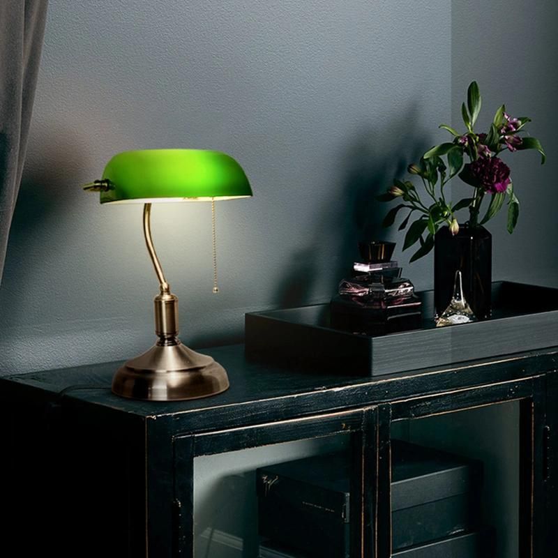 Retro Style Classical Green Lampshade Table Lamp Office Lamp Desk Lamp