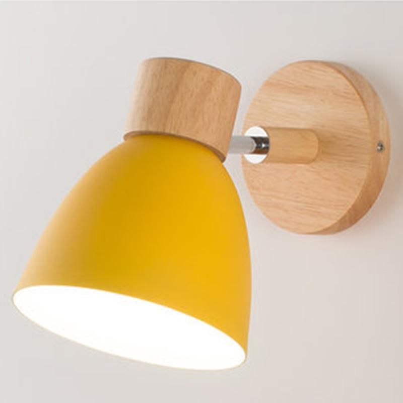 Wooden Wall Lights Bedside E27 Bulb Wall Lamp Modern LED Wall Lamp (WH-OR-169)