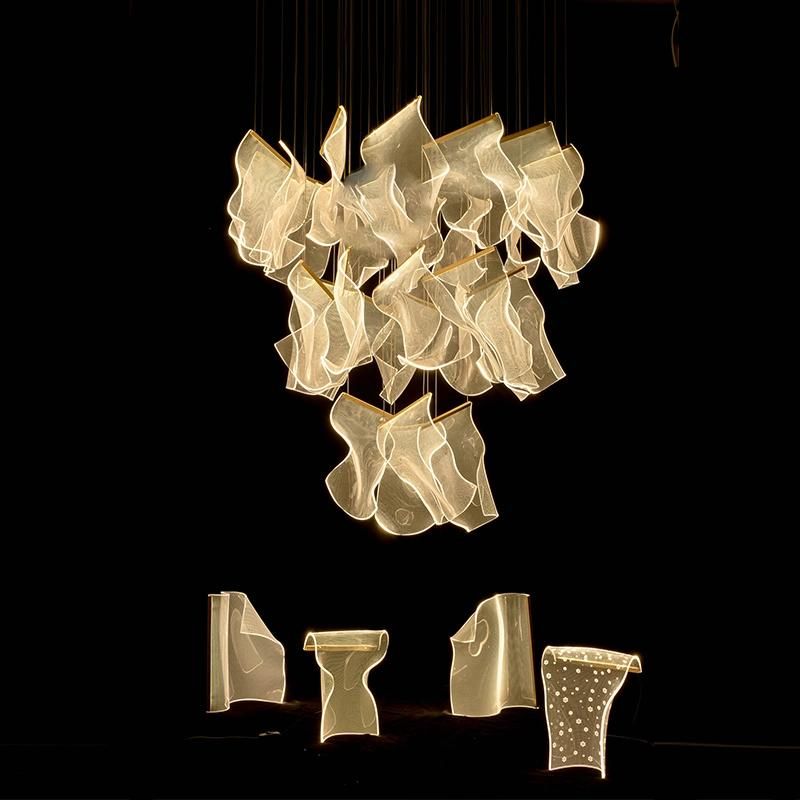 Artistic Stair Lamp Large Pendant Lamp Chandelier Hotel Lobby Lamp Chandelier
