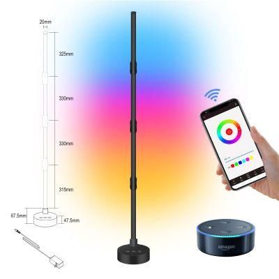 Modern Remote APP Control Vertical Color Changing Multicolored RGB Light Standing LED Corner Floor Lamp Music Control Corner Stand Lights