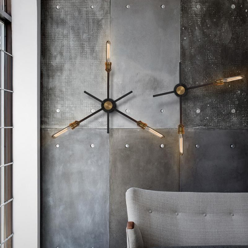 Industrial Wall Light Retro Iron Branch Bar Creative Corridor Staircase Rotating Wall Lamp