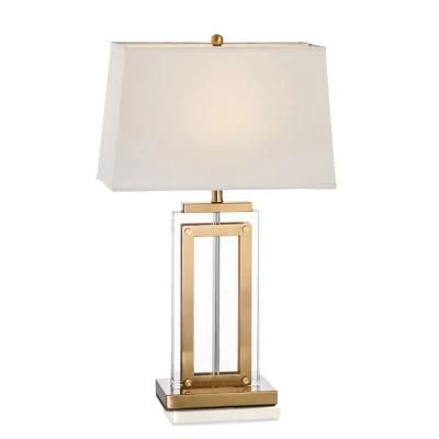 Modern Design Glass Shade Metal Base Table Lamp LED Lamp for Hotel