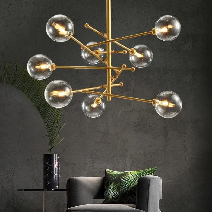 Contemporary Lighting Glass Brass Metal Big Hotel Chandelier