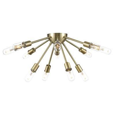 Jlc-7401 Retro Sputnik Style 12-Light Ceiling Pendant in Antique Brass