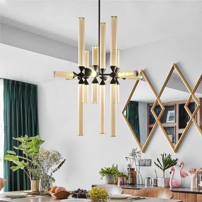 Modern Living Room Black Glass Hanging Chandelier Pendant Lamp