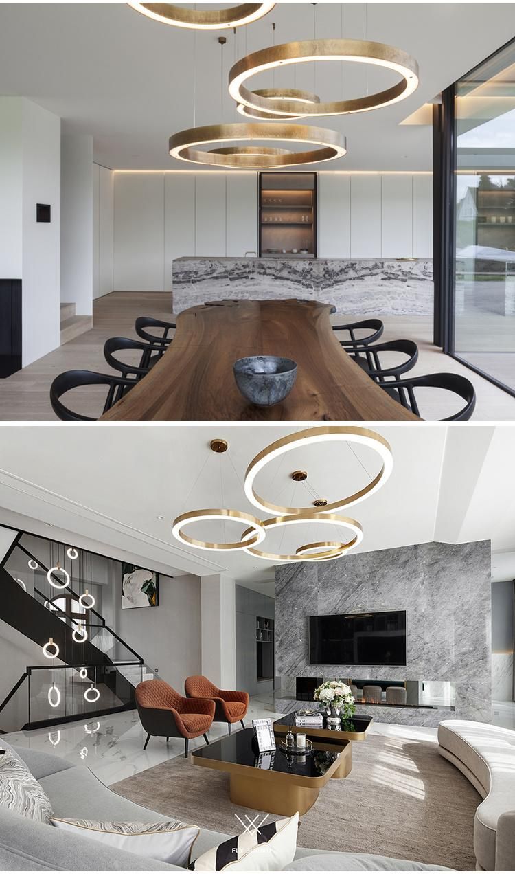New Product Decorative Commercial Hotel Staircase Show Room Custom Round Chandelier Light