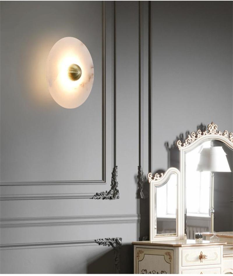 Modern Marble Brass Color Wall Lamp