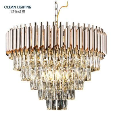 Hot Sale &phi; 50 Round E14 Stainless Steel Iron Crystal Chandelier