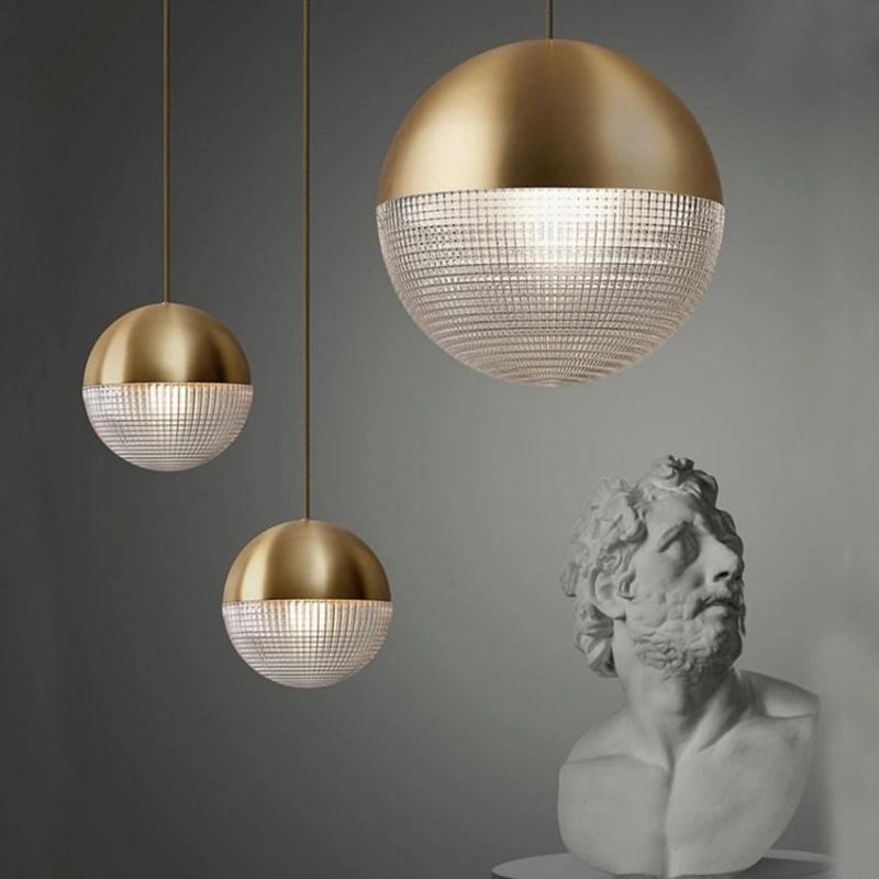 LED Glass Ball Pendant Lights Postmodern Gold Black Minimalist Lamp Dining Room Bar Kitchen Pendant Lamp (WH-AP-173)