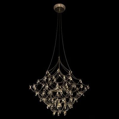 Creative Personality Tree Shape Crystal Iron Chandelier for Restaurant Decoration