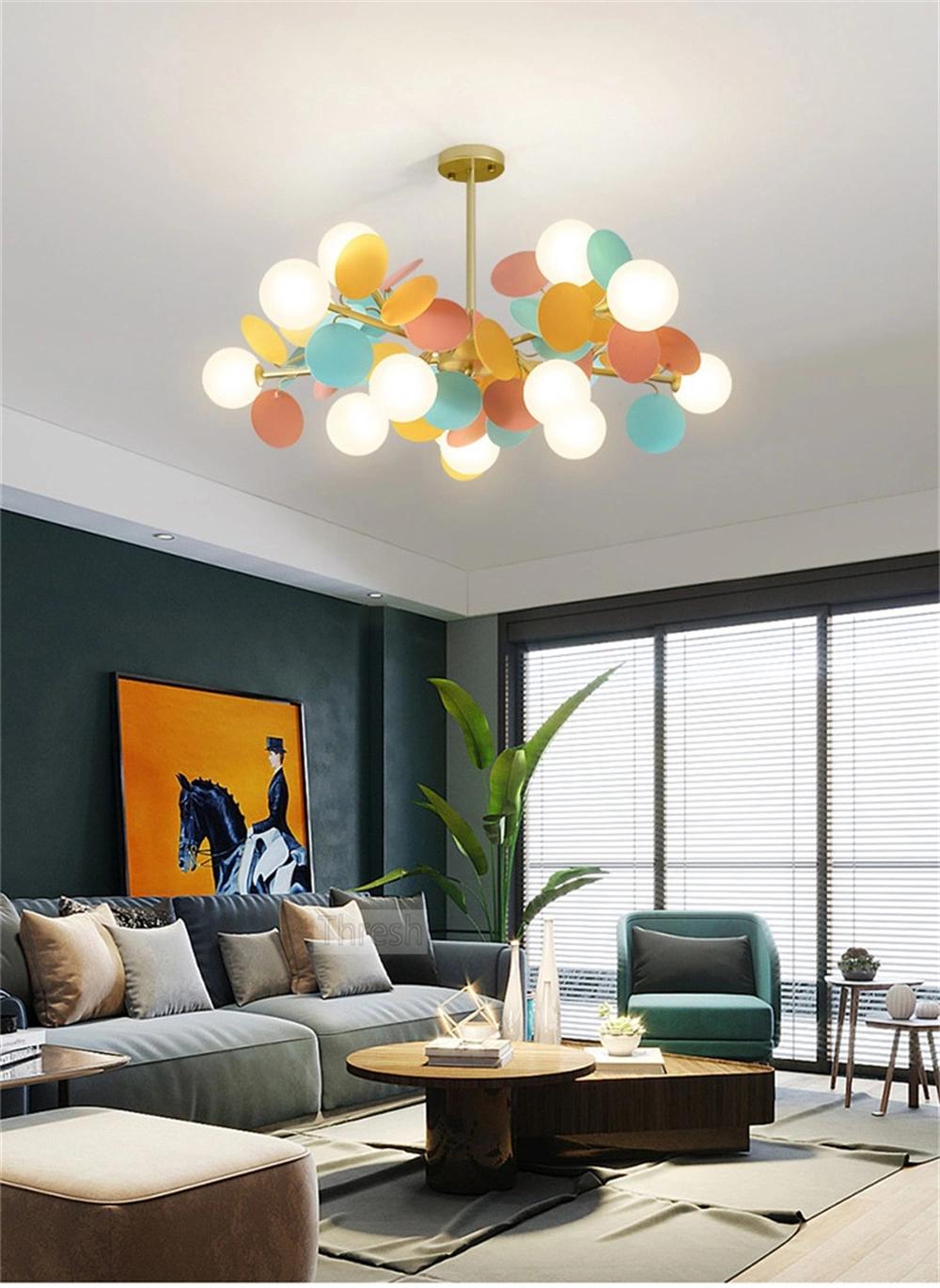 Nordic Fashion Ins Net Red Creative Bedroom Lamp Simple Modern Girl Room Children′s Room Flower Chandelier Lamp