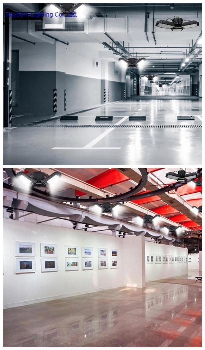 80W 100W Deformable LED Garage Light 12000lm Panels Ceiling Lights