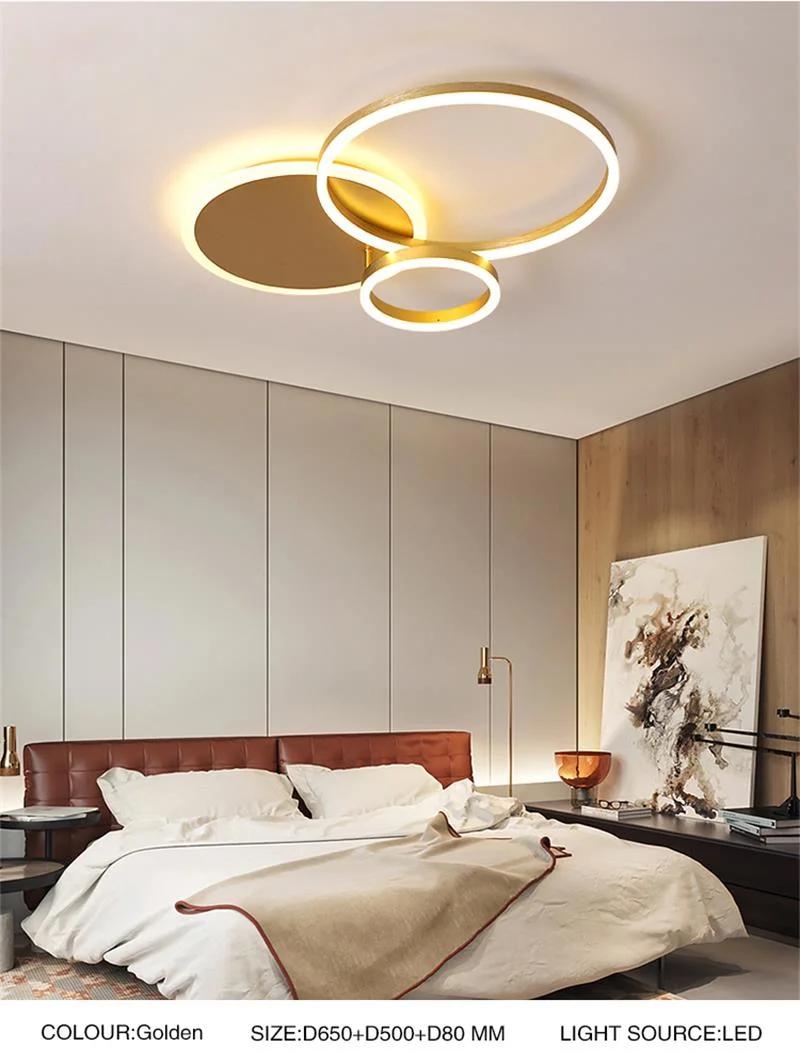 Modern Indoor Luxury Remote Control LED Round Ring Ceiling Light