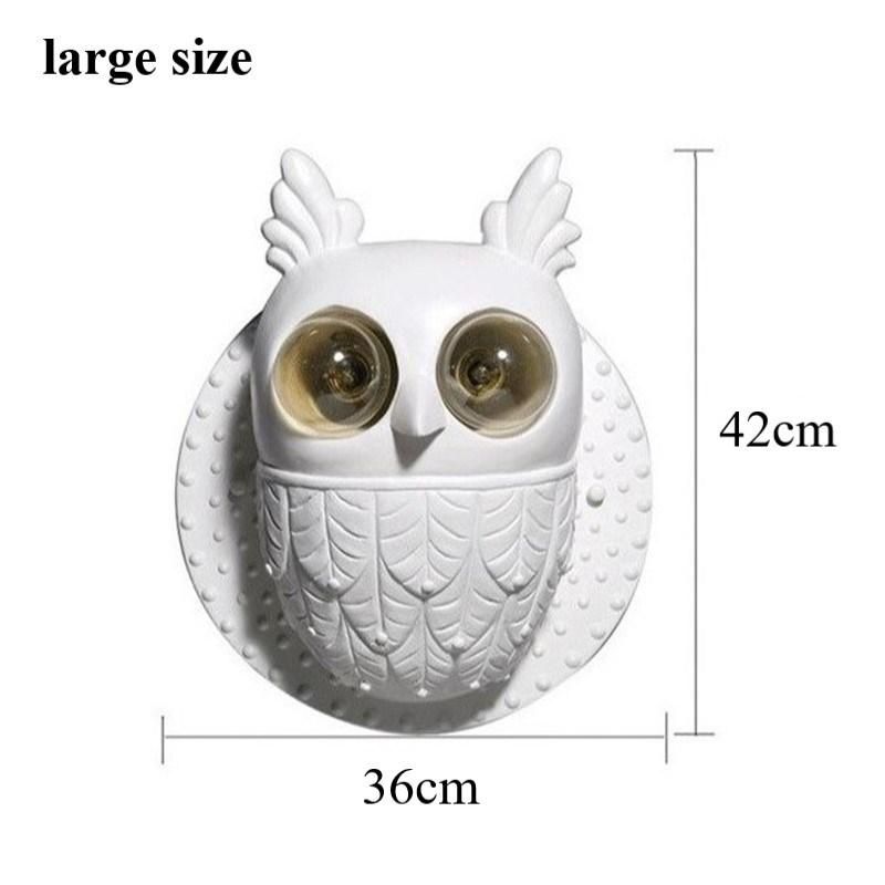 Creative Resin Birds Wall Lamps Bedroom Bedside Lamps White Ceramic Owl Wall Light (WH-VR-67)