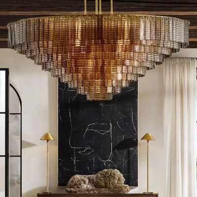 Modern Large Luxury Glass Custom Villa Dining Room Chandelier