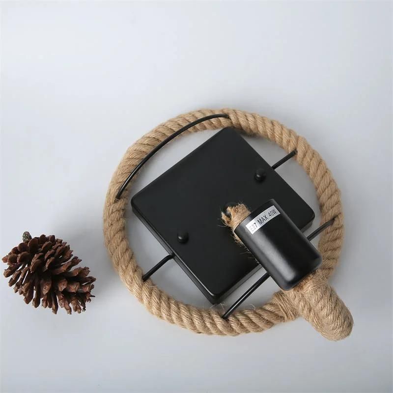 Loft Retro Style Hemp Rope Wall Lamp Industrial Vintage Restaurant Light Fixtures Home Decor Bar Cafe Dining Room Wall Light E27