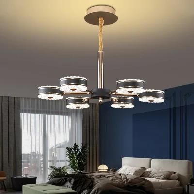 Dafangzhou 160W Light China Nice Chandeliers Factory Chandelier with Fan Amber Frame Color Pendant Lamp Applied in Lobby