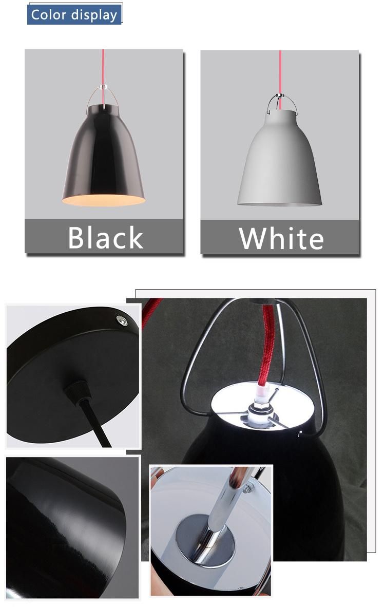 Simple Creative Replica Modern Aluminum Black Suspension Pendant Lighting